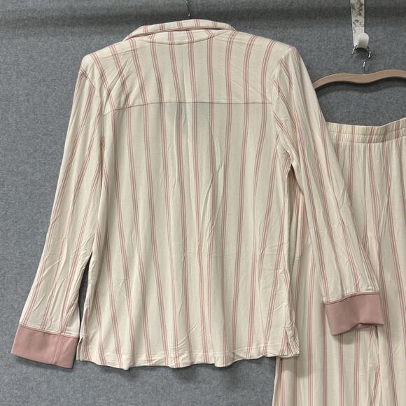 Soma Cool Nights Pajama Set Sparkling Stripe Pink Size Medium NEW w/ Blemish - Picture 5 of 11